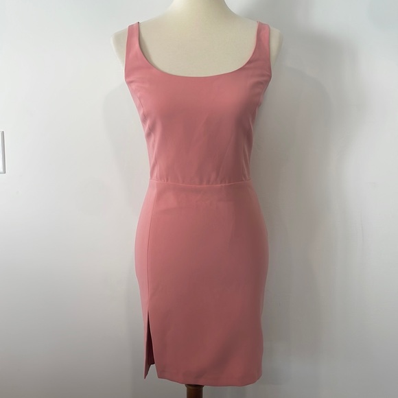 Amanda Uprichard Pink Mini Dress with slit size Large - Picture 2 of 5